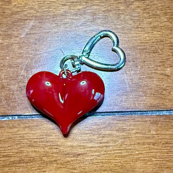 NEW Gorgeous Red Heart Keychain Purse Handbag Charm - Picture 3 of 7